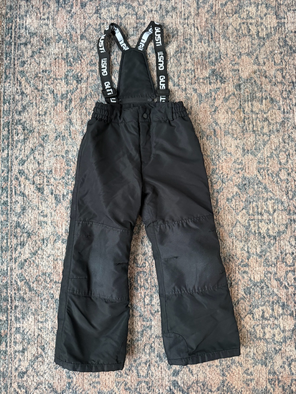 Gusti Black Snow Pants with Adjustable Suspenders bibs